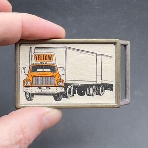 Vintage EL CID "Yellow Semi Truck" Promotional Advertising Men's Belt Buckle